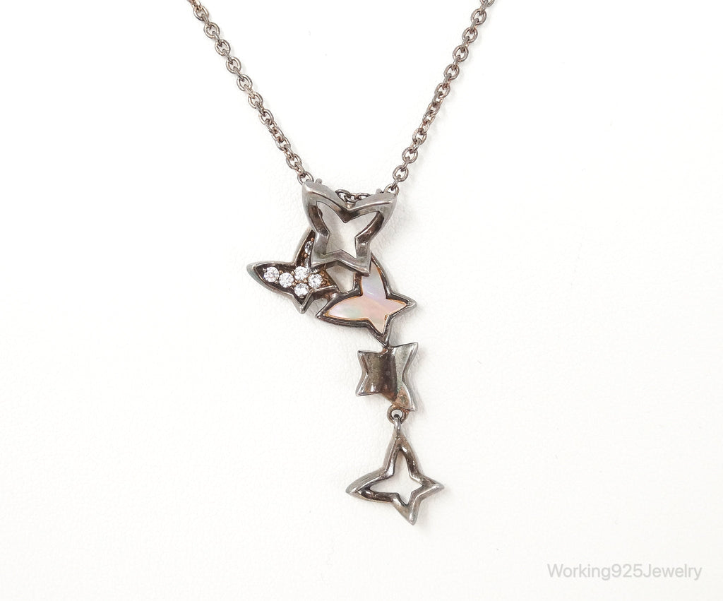 Folli Follie Mother Of Pearl Cubic Zirconia Butterflies Sterling Silver Necklace | Jewelry > Necklaces > Pendants | Wiccan Center