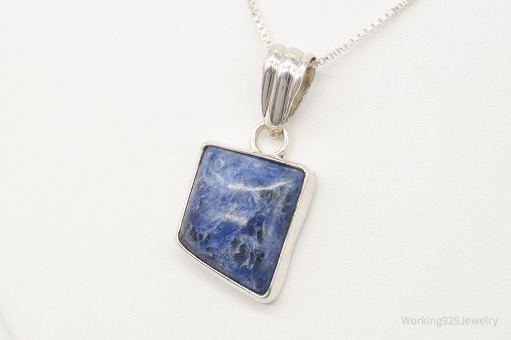 Vintage Large Sodalite Sterling Silver Necklace | Jewelry > Necklaces > Pendants | Wiccan Center