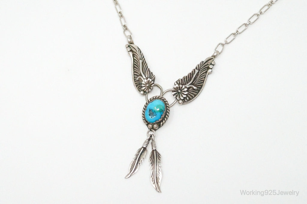Vintage Native American Unsigned Turquoise Sterling Silver Necklace | Jewelry > Necklaces > Pendants | Wiccan Center
