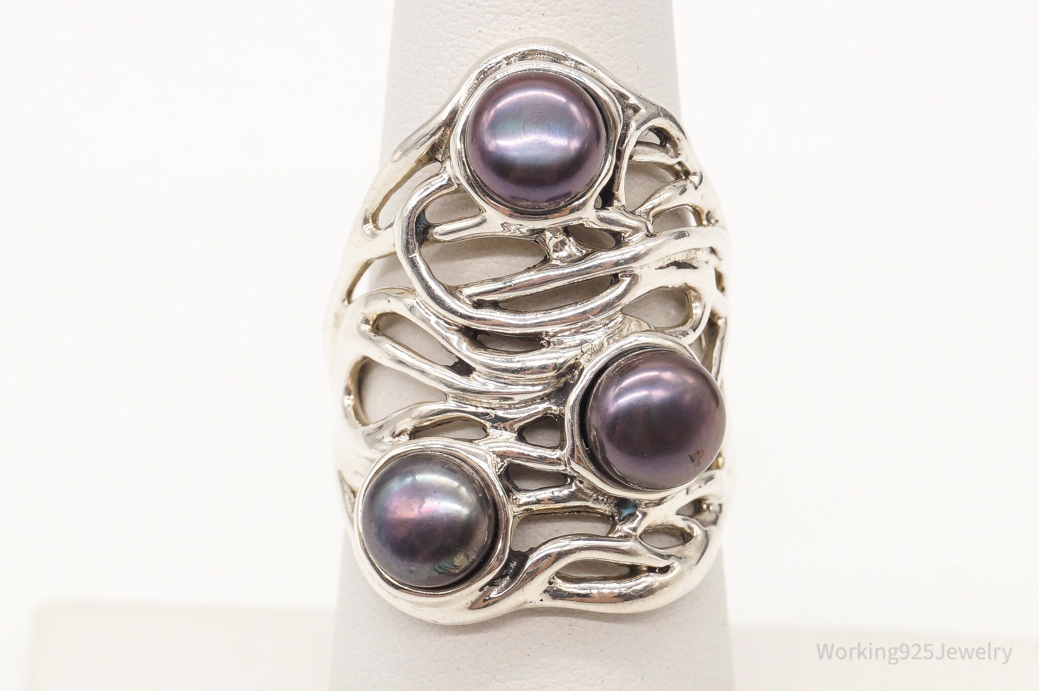 Vintage Designer Heng Ngai Pearl Sterling Silver Ring - Size 6 | Jewelry > Rings | Wiccan Center