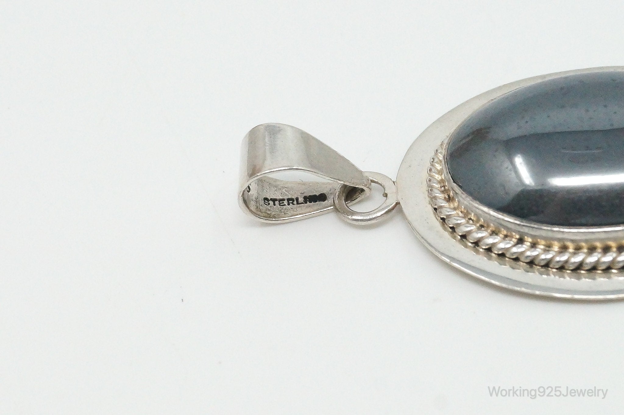 Vintage Large Hematite Sterling Silver Pendant | Jewelry > Necklaces > Pendants | Wiccan Center