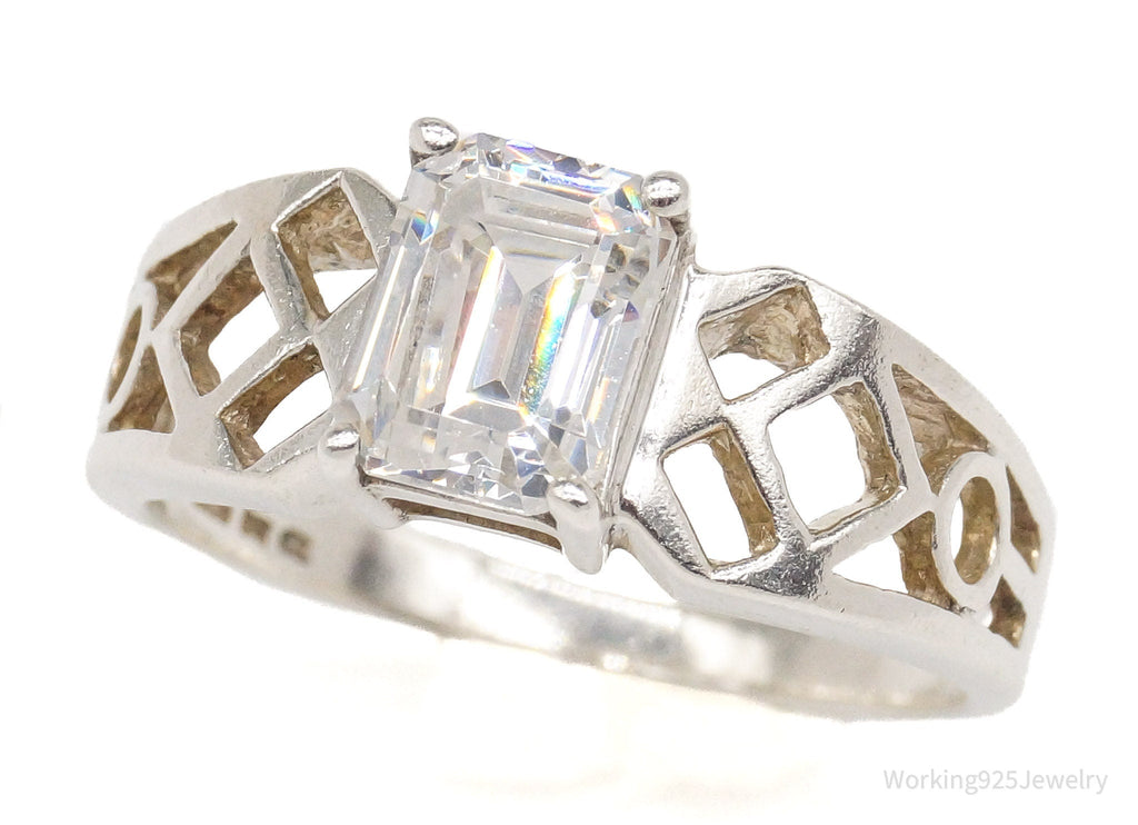 Vintage Cubic Zirconia Sterling Silver Ring - Size 9.75 | Jewelry > Rings | Wiccan Center