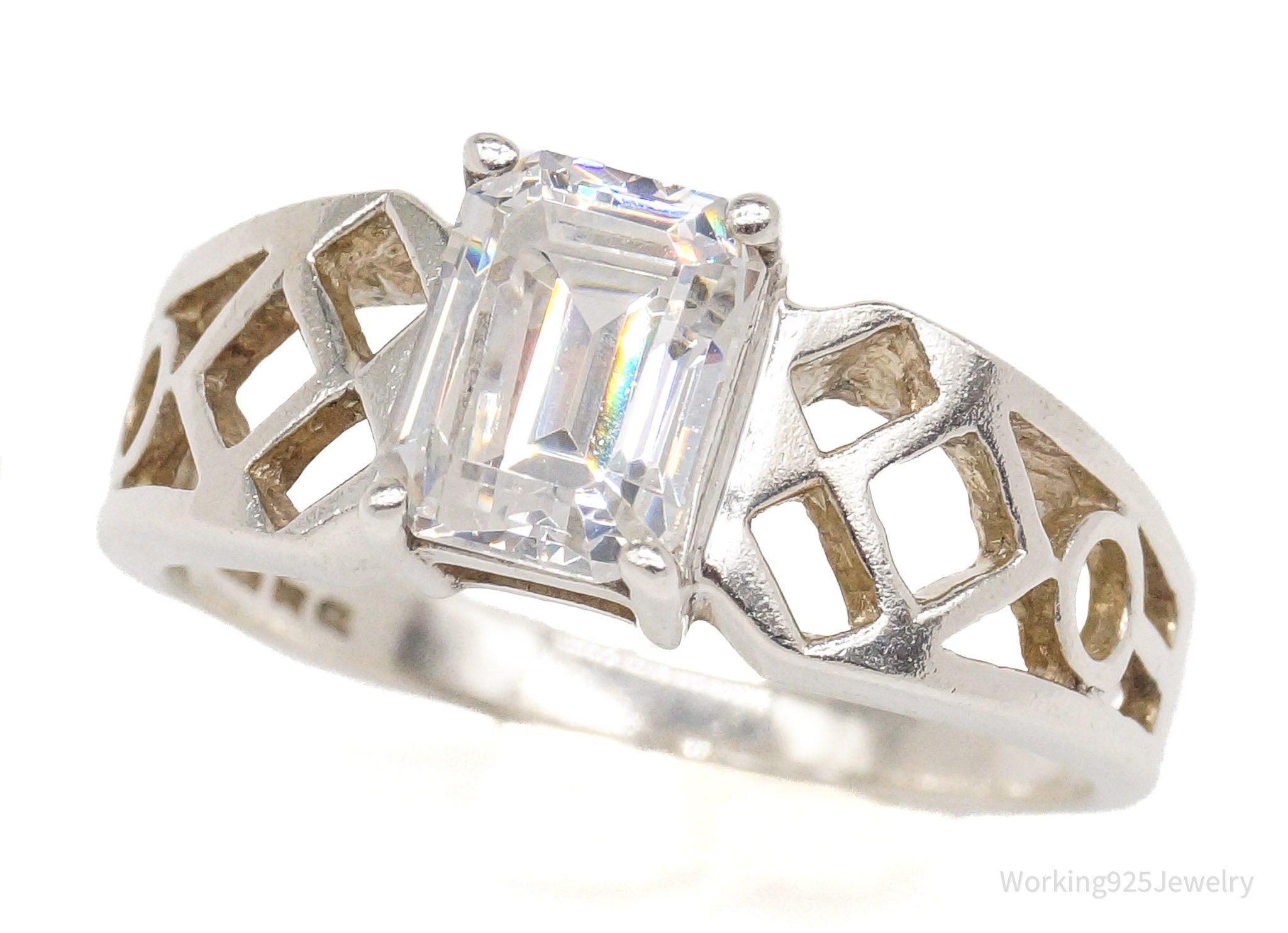 Vintage Cubic Zirconia Sterling Silver Ring - Size 9.75 | Jewelry > Rings | Wiccan Center