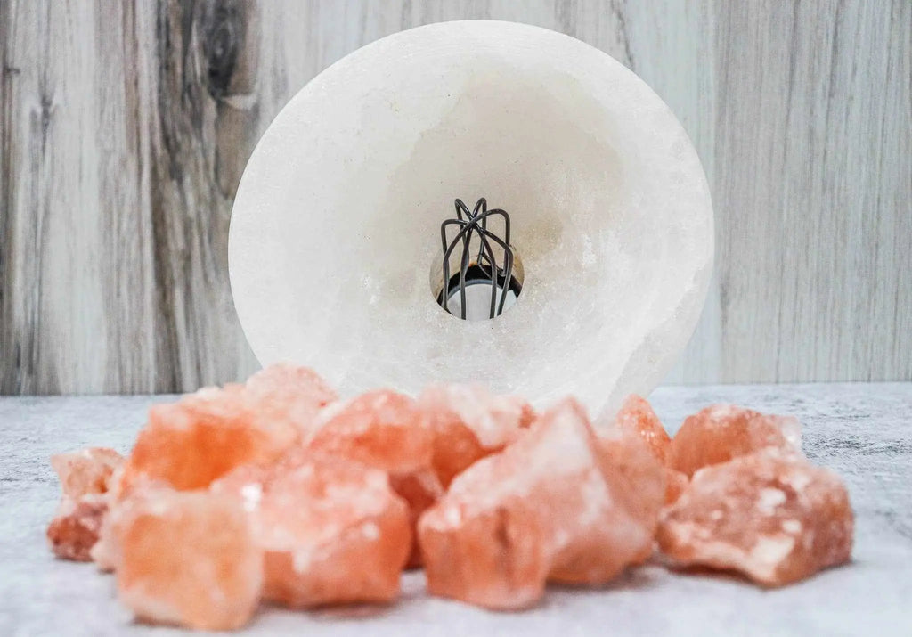 Himalayan Salt "Fire On Ice" Abundance Bowl 7" | Lamp | Wiccan Center