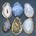 Natural Gray Brown Drilled Agate Slice (2mm Hole)(Non-Plated Edges) Gemstone Decor Craft Supplies | Craft Supplies & Tools > Raw Materials > Stones & Rocks > Minerals | Wiccan Center