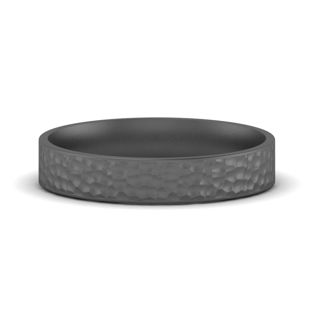 5 MM Hammered Finish Mens Wedding Band