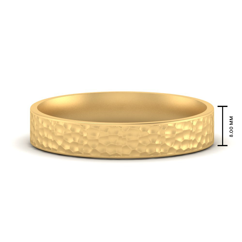 5 MM Hammered Finish Mens Wedding Band