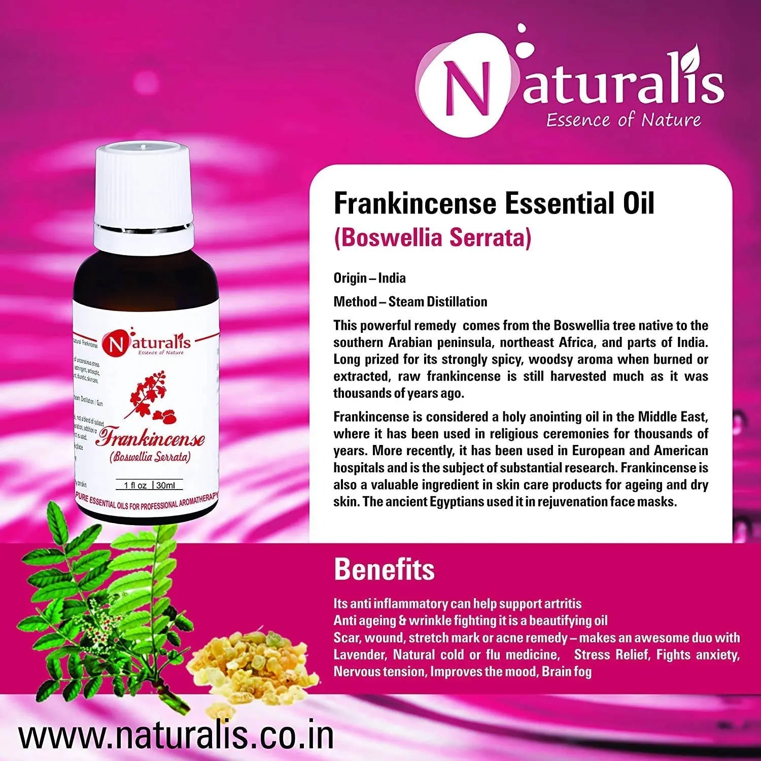 Naturalis Essence of Nature Frankincense Essential Oil | Naturalis | Wiccan Center