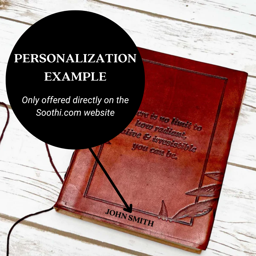 "No Limit To How Radiant" Leather Journal - Empowering & Sustainable Gift | Journal | Wiccan Center
