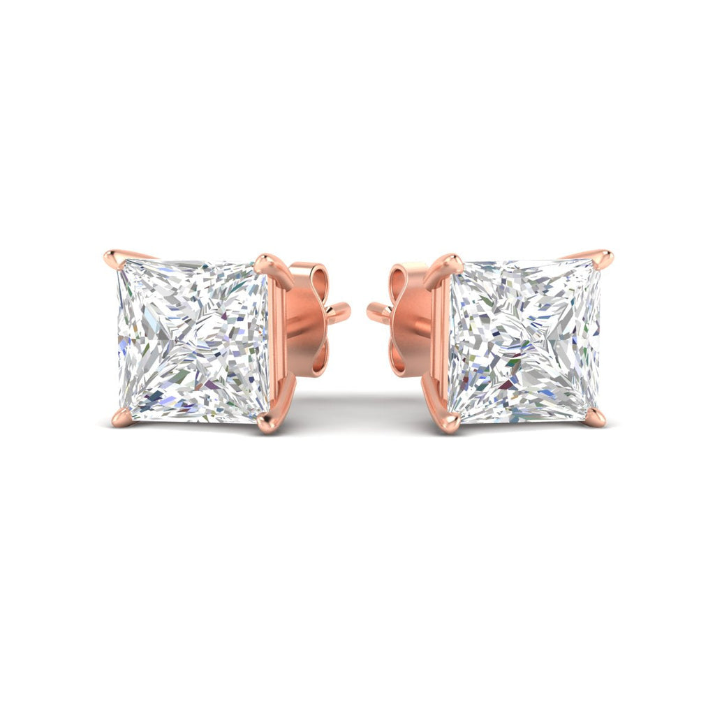 Princess Cut Diamond Solitaire Stud Earrings [IGI Certified]