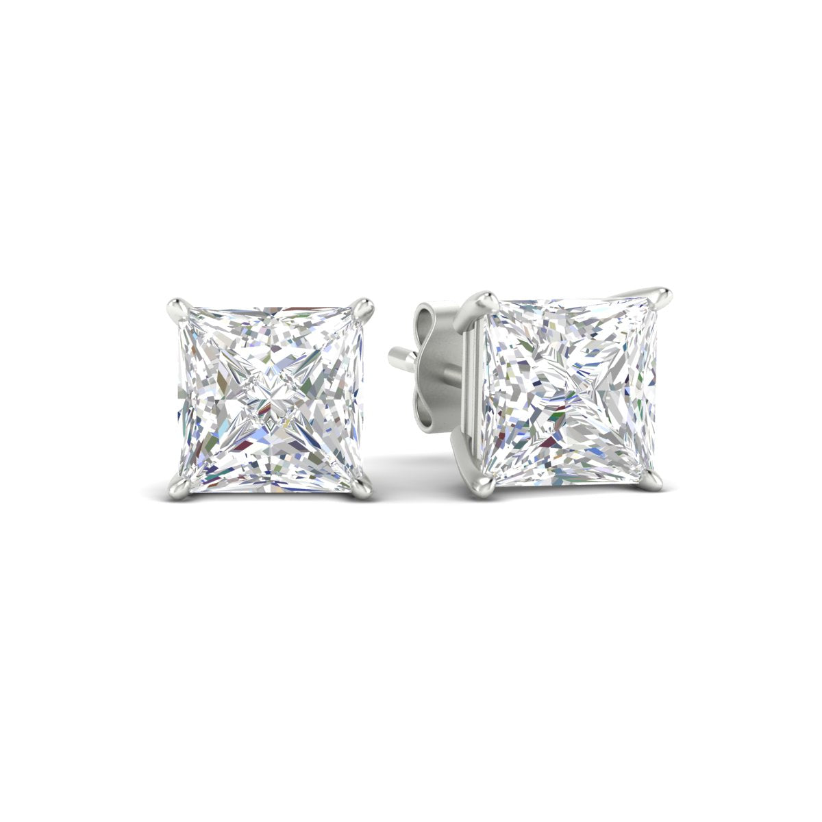 Princess Cut Diamond Solitaire Stud Earrings [IGI Certified]