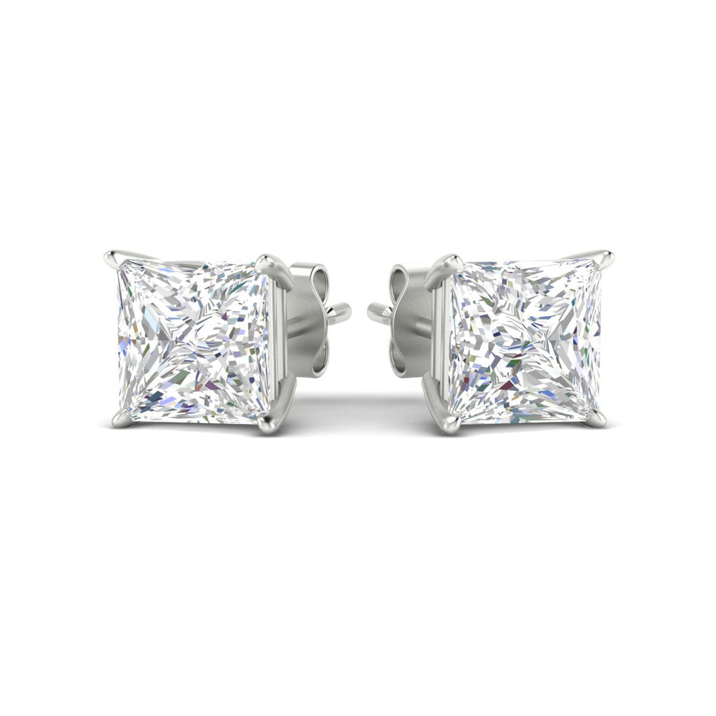 Princess Cut Diamond Solitaire Stud Earrings [IGI Certified]