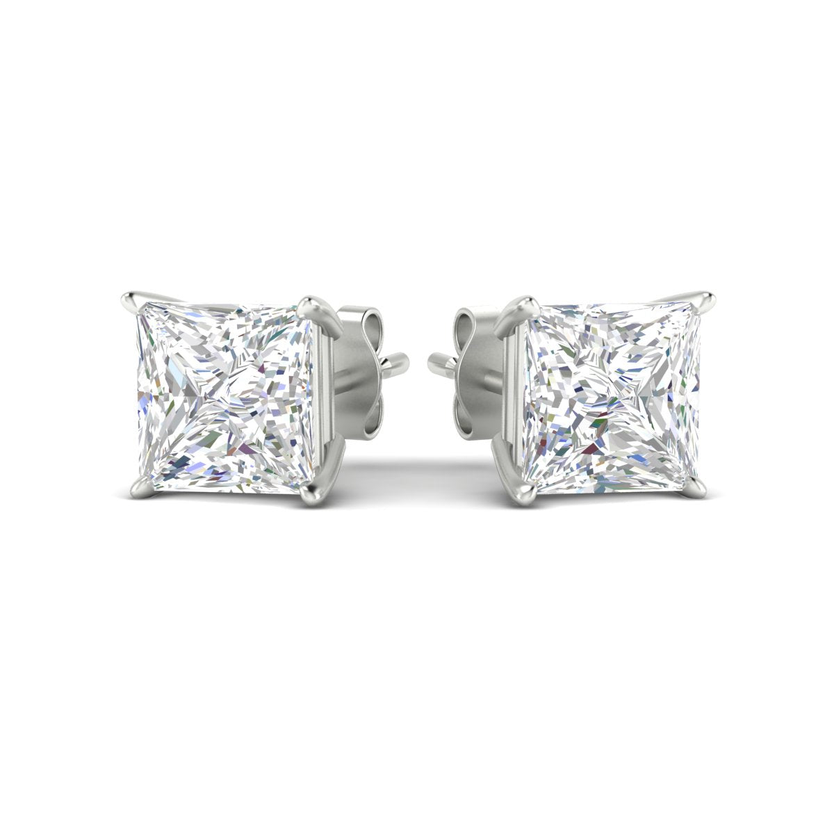 Princess Cut Diamond Solitaire Stud Earrings [IGI Certified]