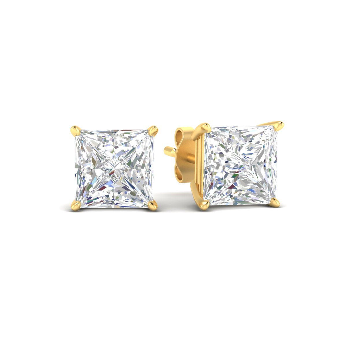 Princess Cut Diamond Solitaire Stud Earrings [IGI Certified]