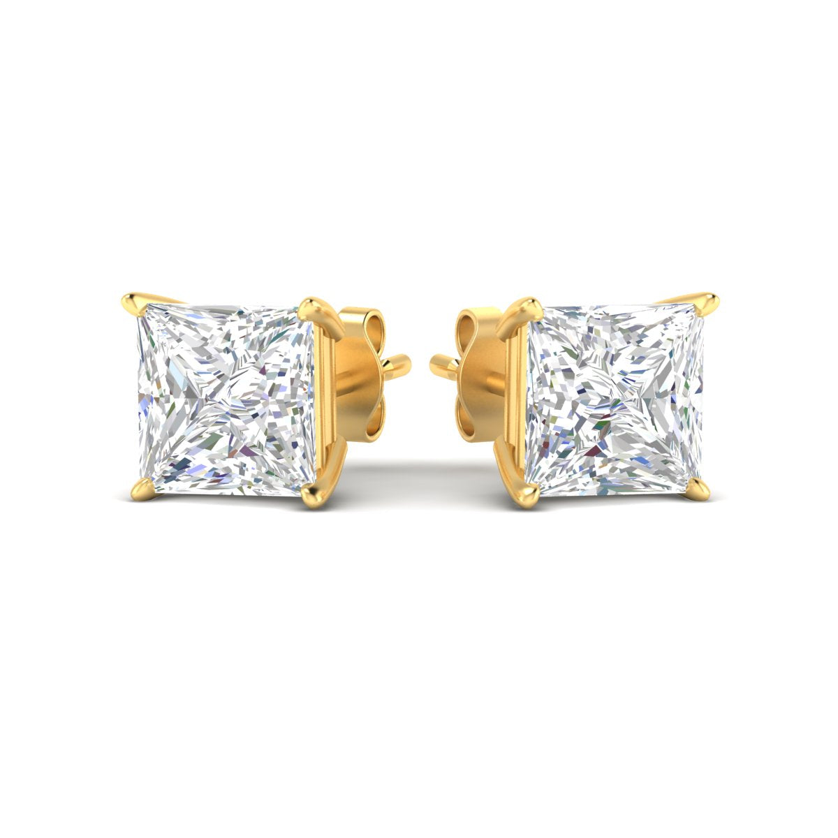 Princess Cut Diamond Solitaire Stud Earrings [IGI Certified]