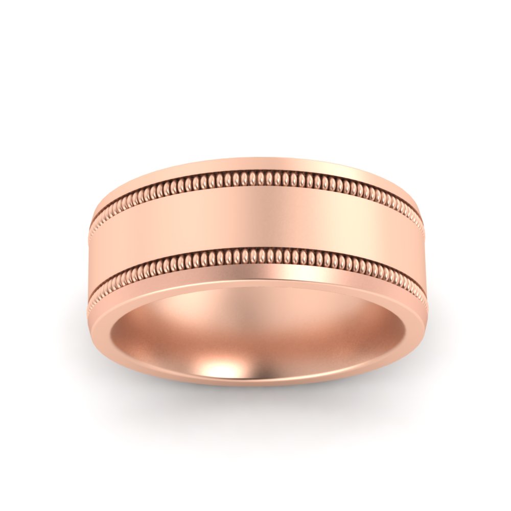 5 mm Mens Band Double Milgrain