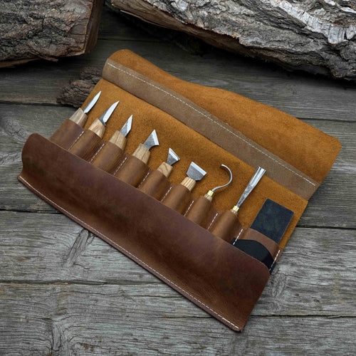 9-Piece Spoon Carving Tool Set with Sharpening Board | Tool Sets | Wiccan Center