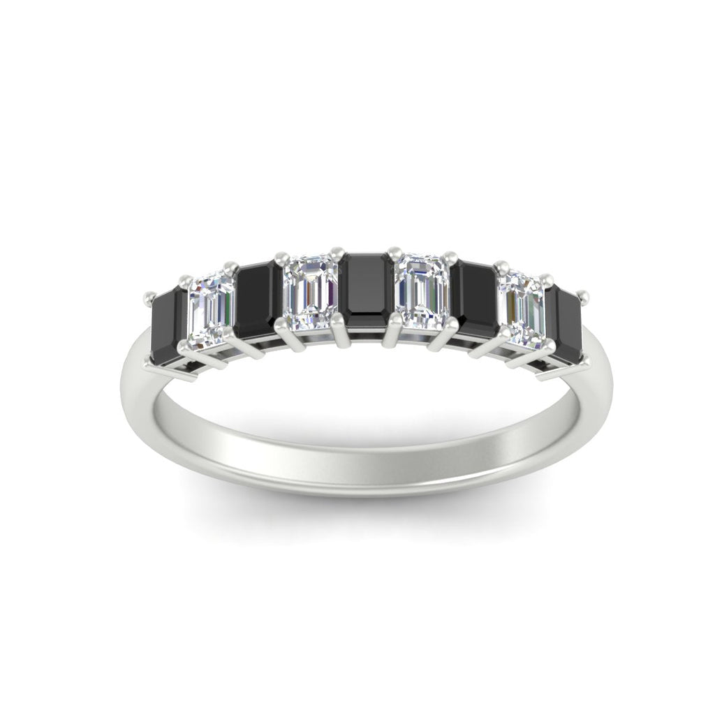 1 Carat Nine Stone Emerald Cut Wedding Band