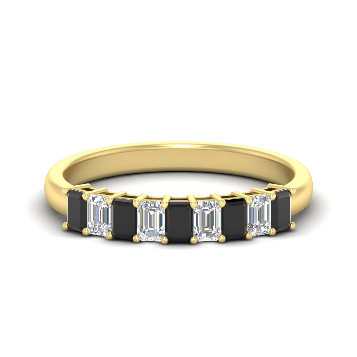 1 Carat Nine Stone Emerald Cut Wedding Band