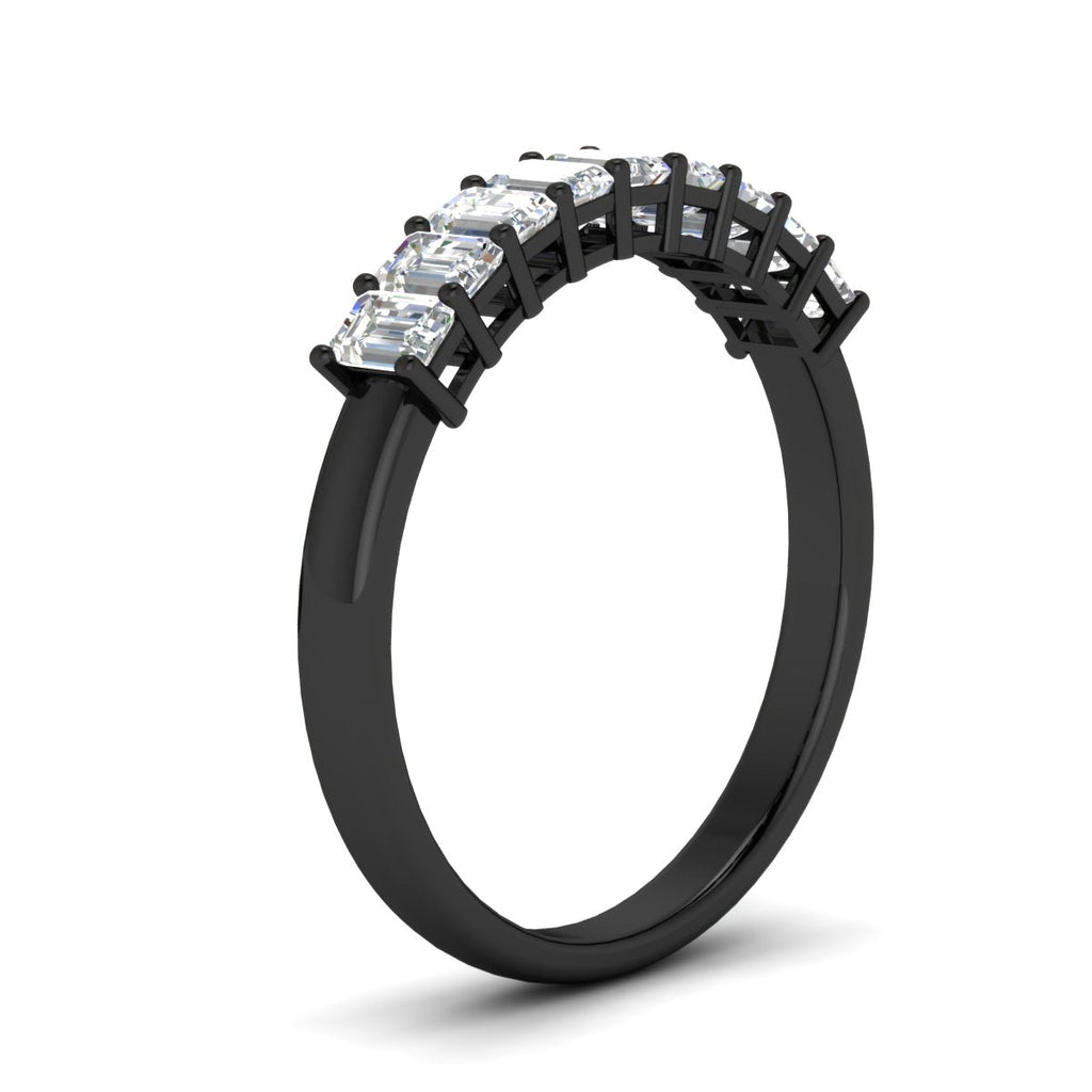 1 Carat Nine Stone Emerald Cut Wedding Band
