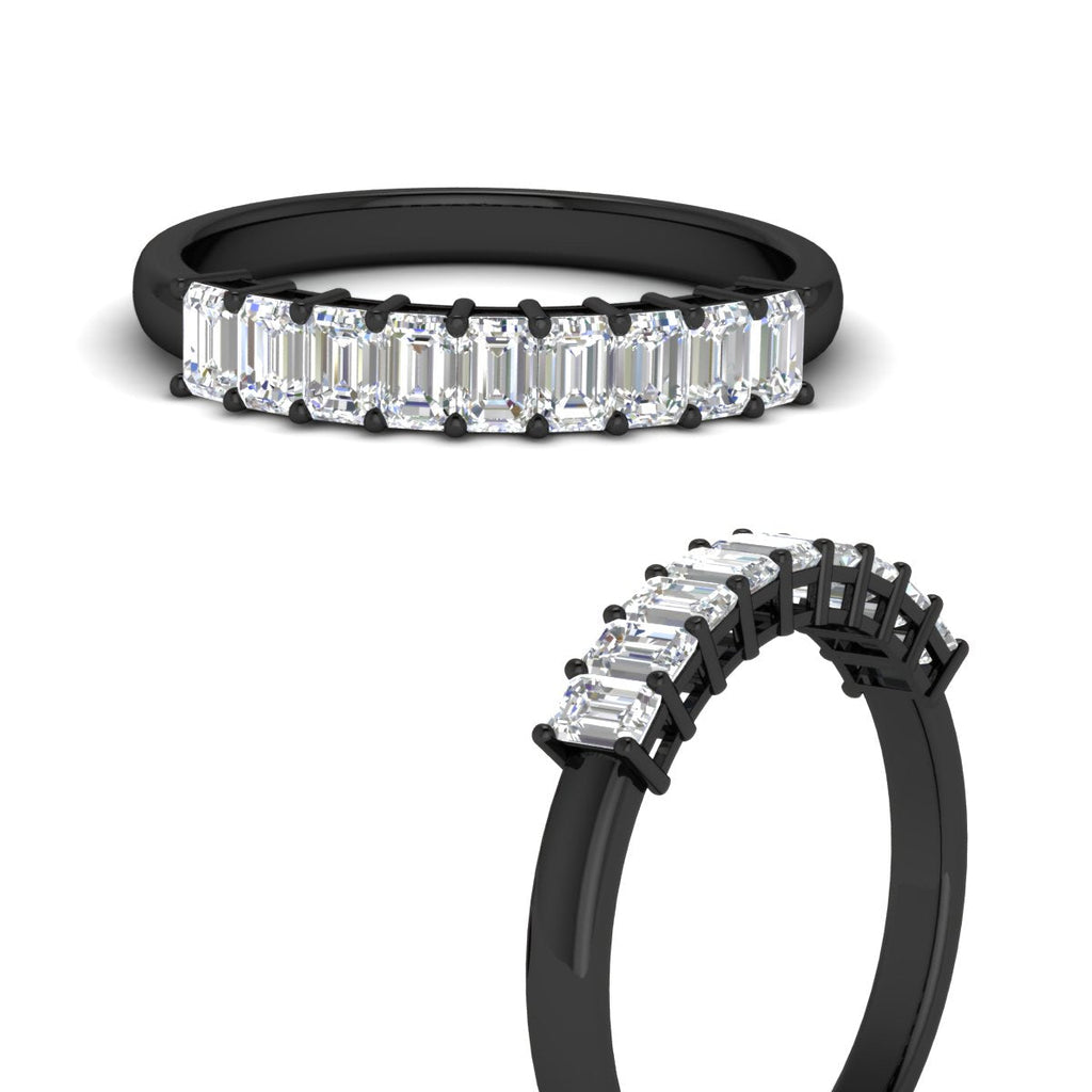 1 Carat Nine Stone Emerald Cut Wedding Band