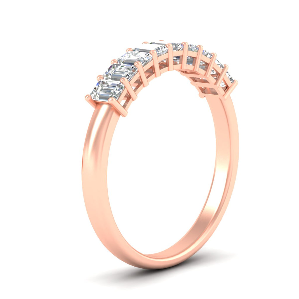 1 Carat Nine Stone Emerald Cut Wedding Band