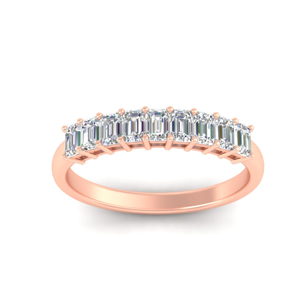 1 Carat Nine Stone Emerald Cut Wedding Band