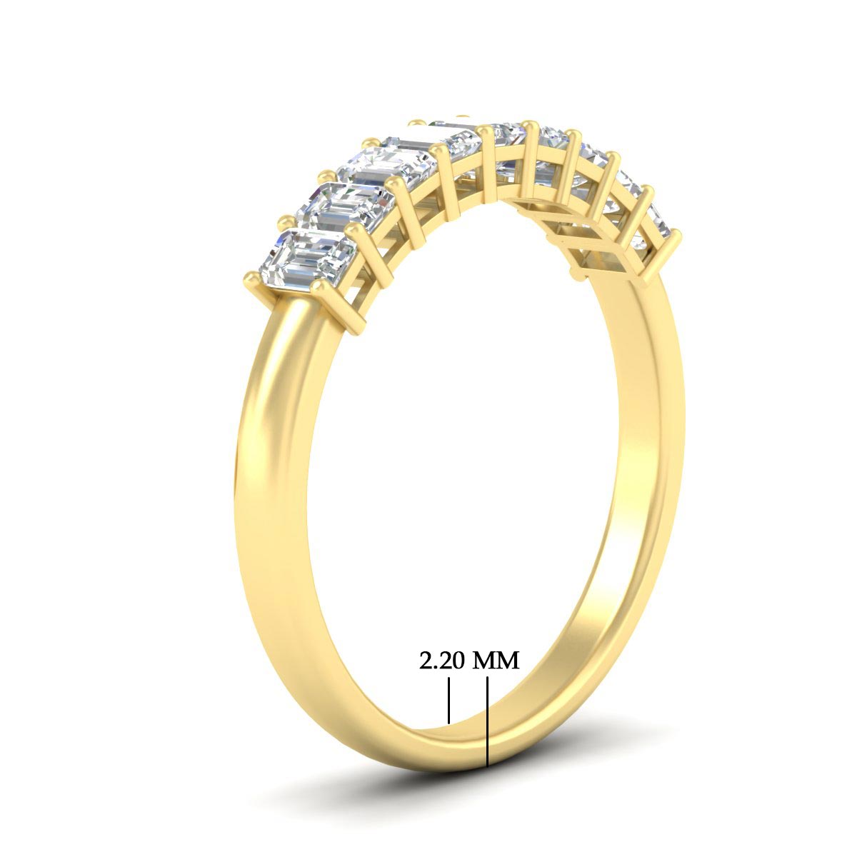 1 Carat Nine Stone Emerald Cut Wedding Band