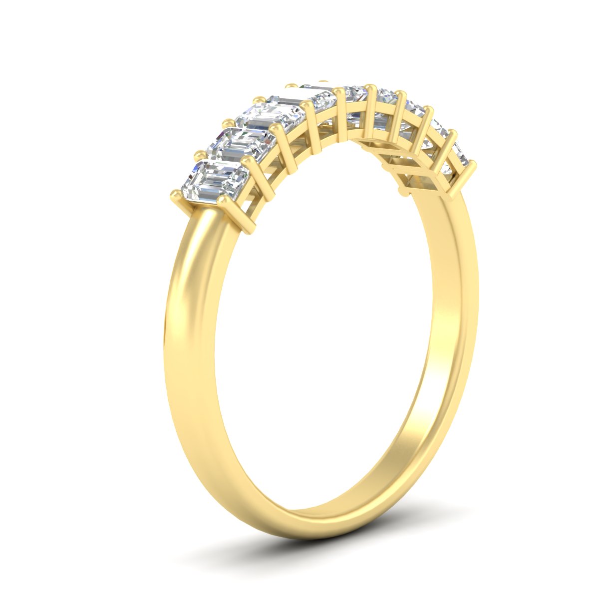 1 Carat Nine Stone Emerald Cut Wedding Band