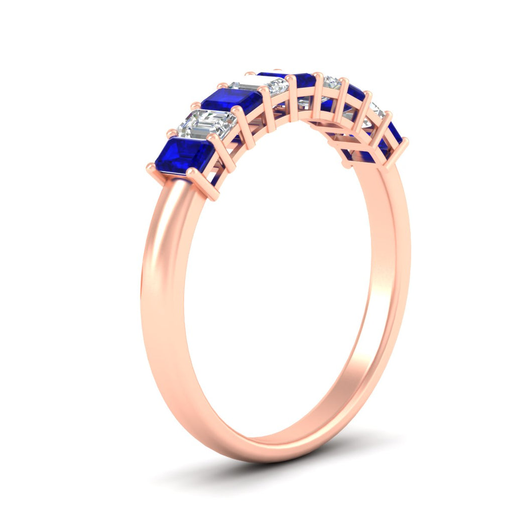1 Carat Nine Stone Emerald Cut Wedding Band