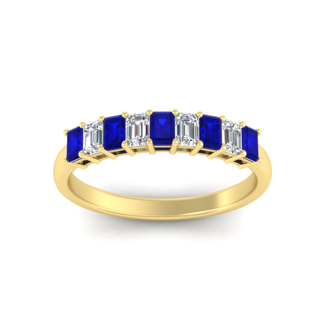 1 Carat Nine Stone Emerald Cut Wedding Band