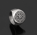 Vikings Helm of Awe Valknut Stainless Steel Ring | Rings | Wiccan Center