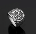 Vikings Runic Raven Mask Stainless Steel Ring | Rings | Wiccan Center