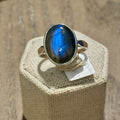 Labradorite Oval Classic Band Ring – Sterling Silver – Size 9 | Rings | Wiccan Center
