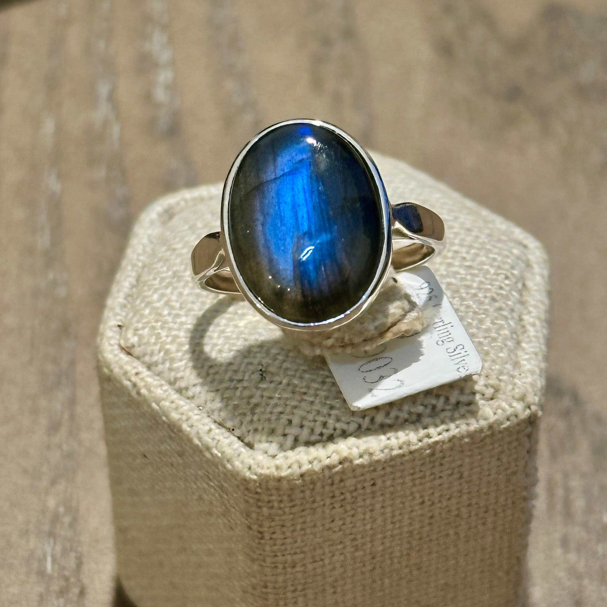 Labradorite Oval Classic Band Ring – Sterling Silver – Size 9 | Rings | Wiccan Center