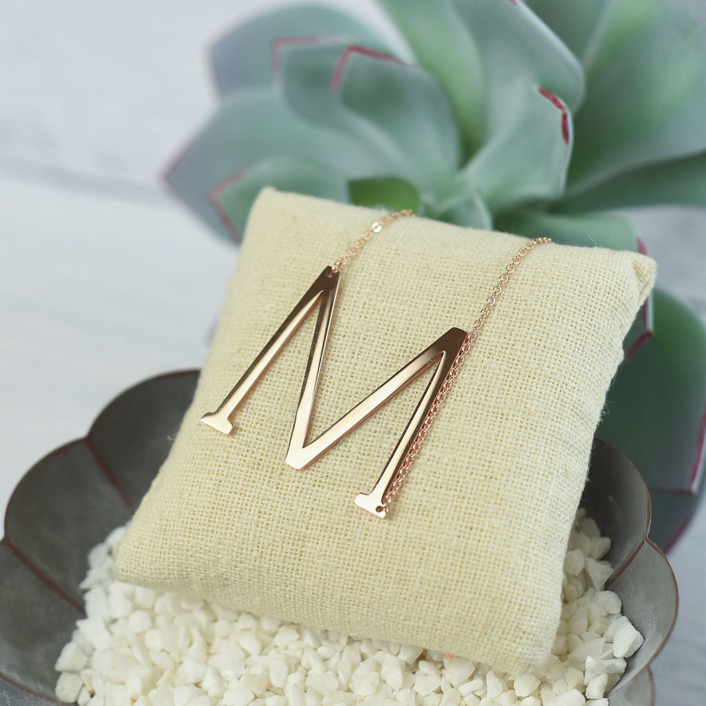Large Letter / Initial Necklace in Gold | Necklace | Wiccan Center