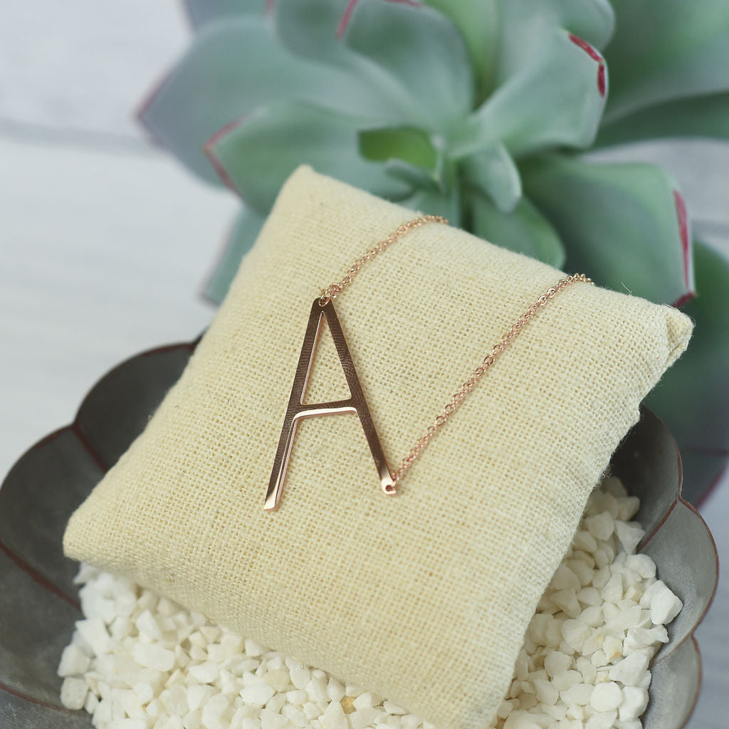 Large Letter / Initial Necklace in Gold | Necklace | Wiccan Center