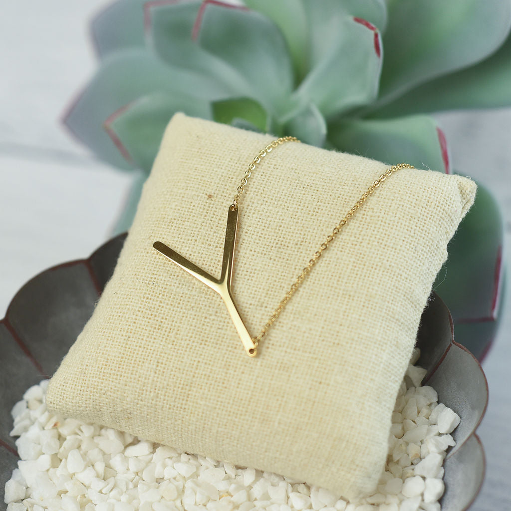 Large Letter / Initial Necklace in Gold | Necklace | Wiccan Center