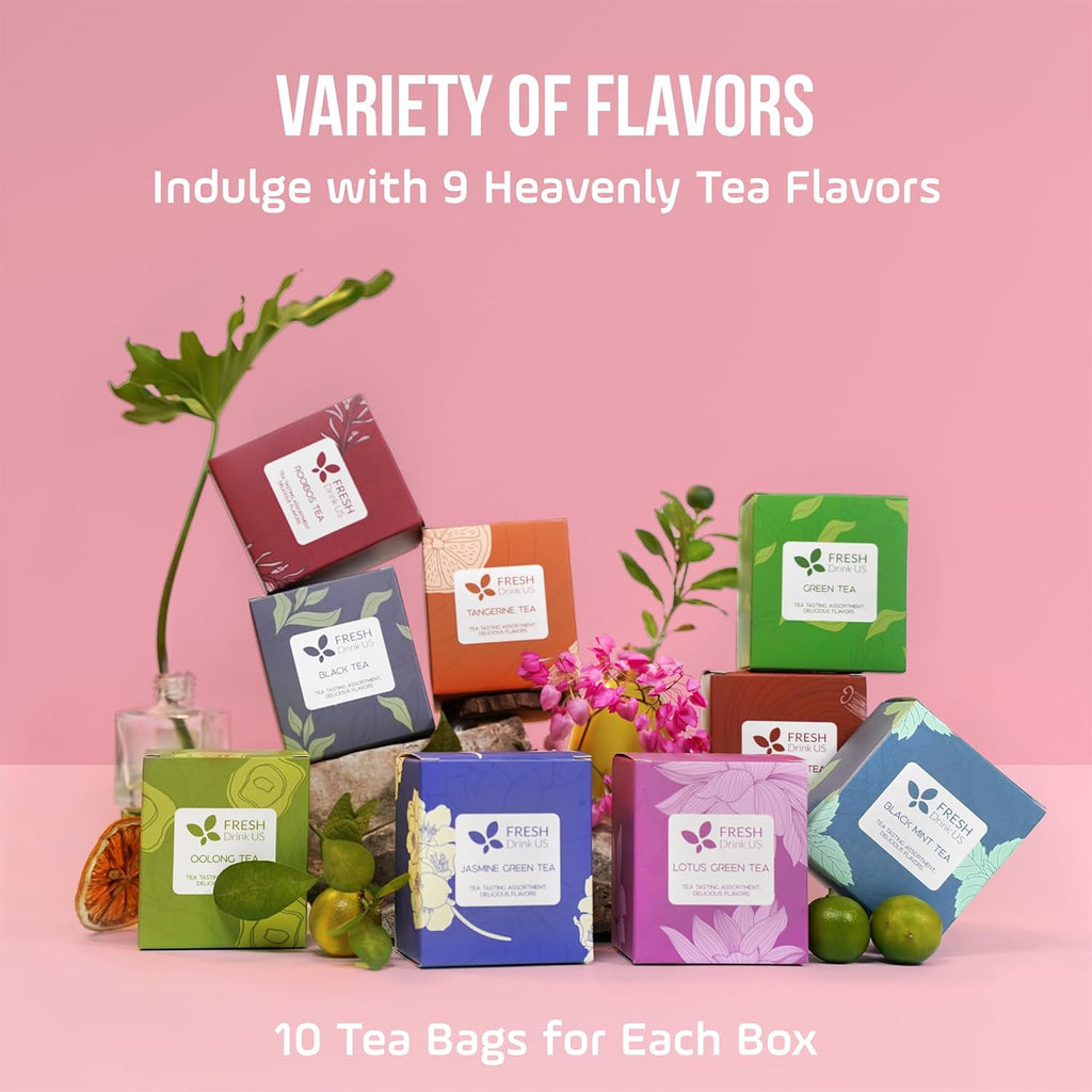 Premium 90 Tea Bags Sampler Assortment, 9 Different Flavors | | Wiccan Center