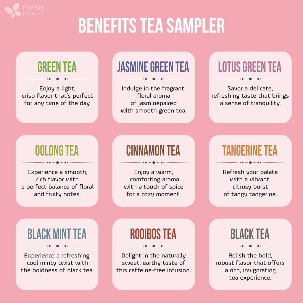 Premium 90 Tea Bags Sampler Assortment, 9 Different Flavors | | Wiccan Center