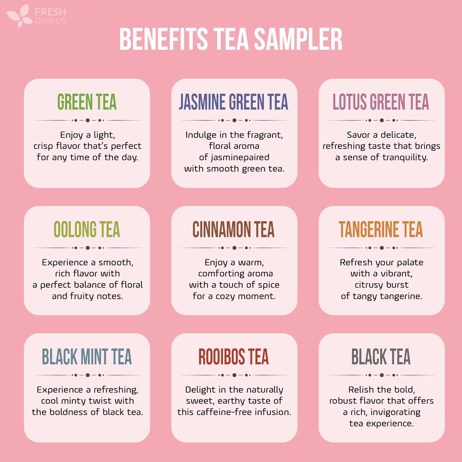 Premium 90 Tea Bags Sampler Assortment, 9 Different Flavors | | Wiccan Center
