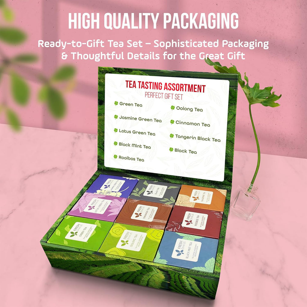 Premium 90 Tea Bags Sampler Assortment, 9 Different Flavors | | Wiccan Center