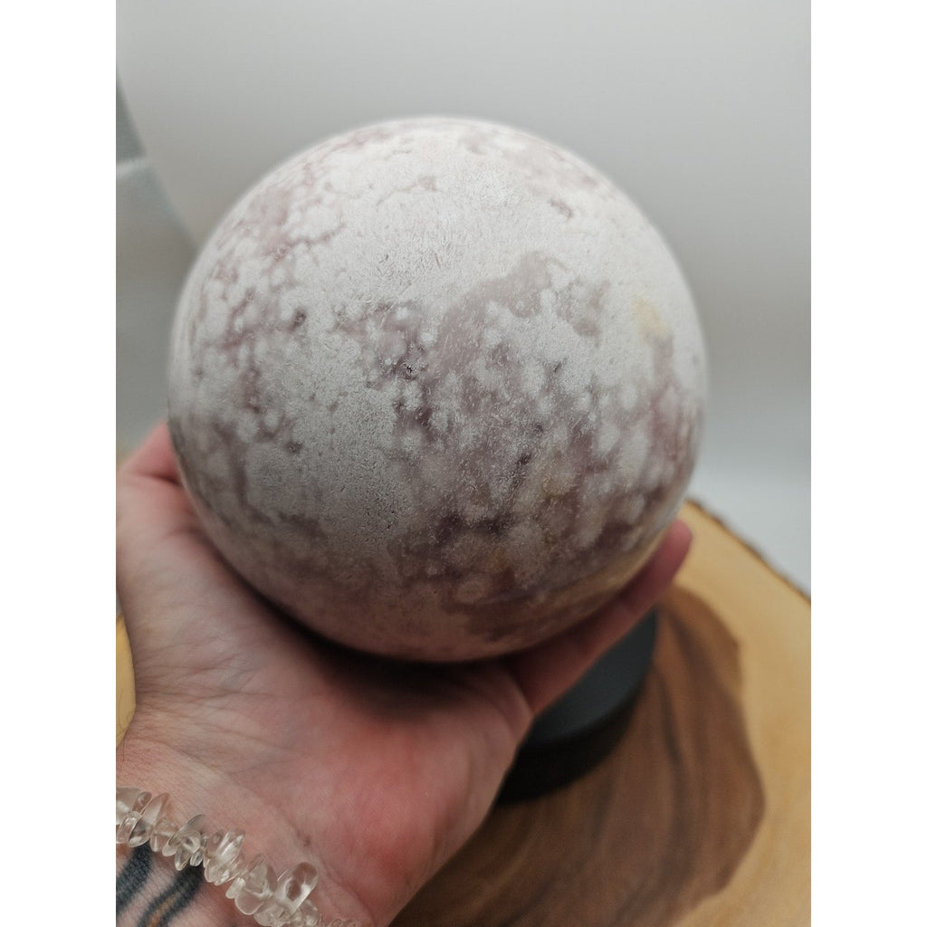 6.55lbs Natural Cherry Blossom Agate Sphere Quartz Crystal Ball | Crystal Spheres & Eggs | Wiccan Center