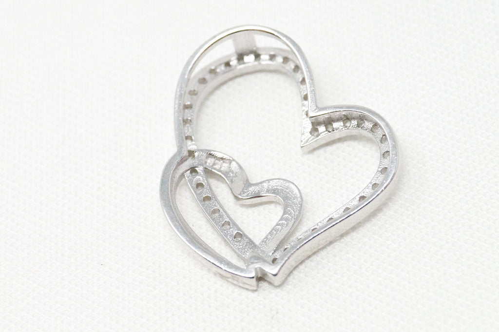 Vintage Open Hearts Collection CZ Sterling Silver Necklace Pendant | Jewelry > Necklaces > Pendants | Wiccan Center