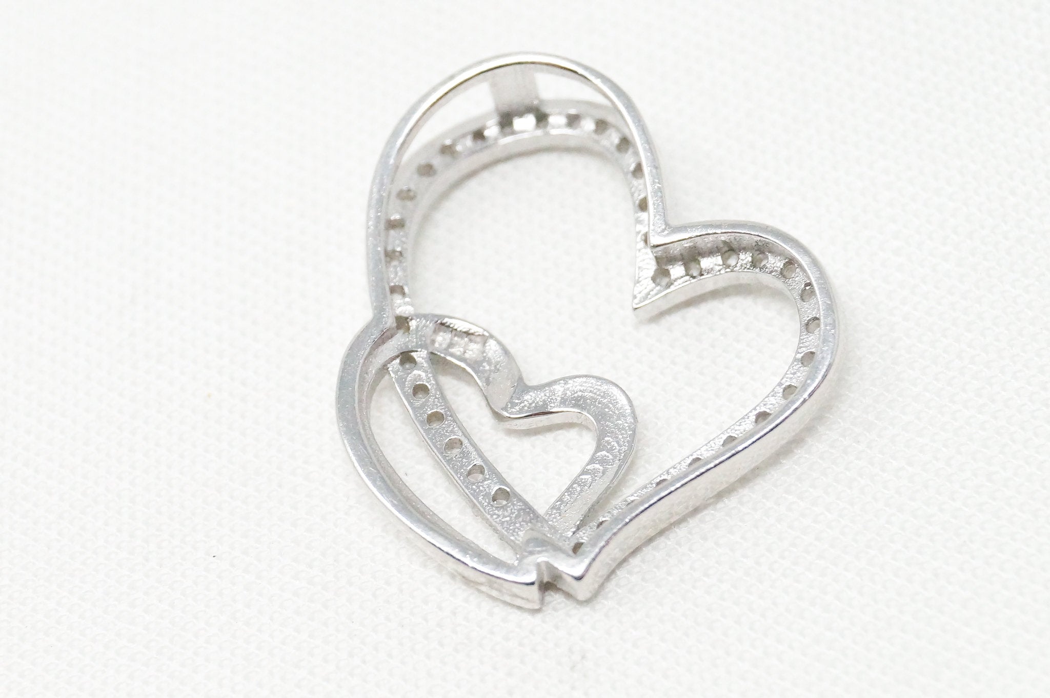Vintage Open Hearts Collection CZ Sterling Silver Necklace Pendant | Jewelry > Necklaces > Pendants | Wiccan Center