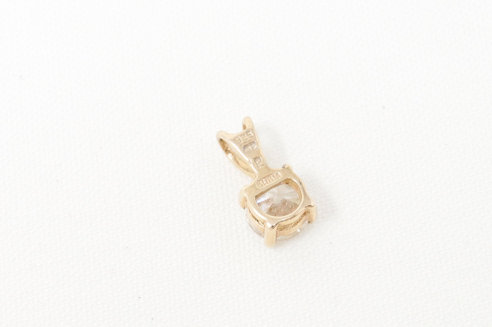 Vintage Gold Vermeil Cubic Zirconia Stone Sterling Silver Necklace Pendant | Jewelry > Necklaces > Pendants | Wiccan Center