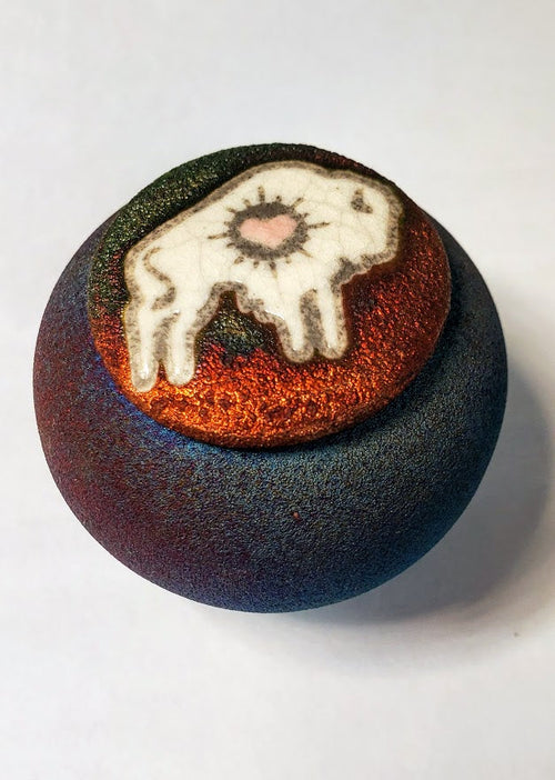 (1.5") Raku Jar - Heart Bison | HomeDécor | Wiccan Center