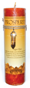 Prosperity Pillar w/Tiger Eye | Candle | Wiccan Center