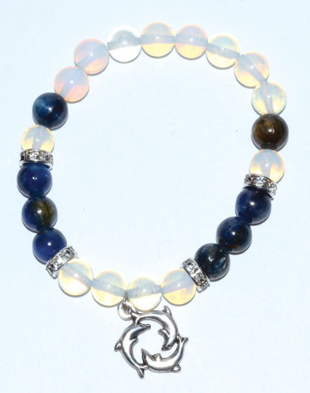 Opalite & Kyanite Dolphin Bracelet | Jewelry-Bracelet | Wiccan Center