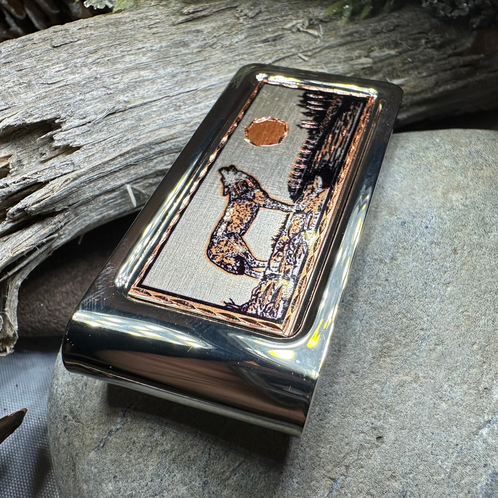 Howling Wolf Copper Money Clip | Money Clip | Wiccan Center